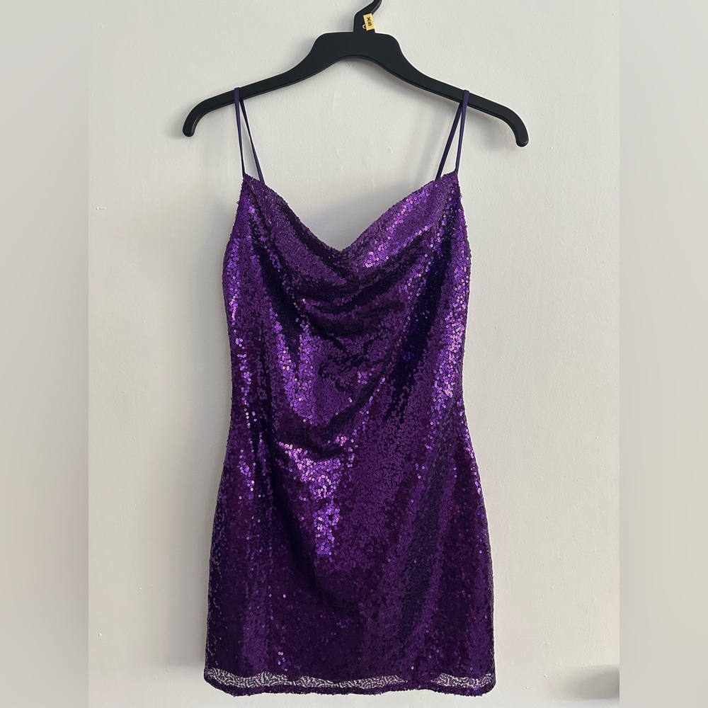 Lucy in the Sky Purple Sequin Mini Dress